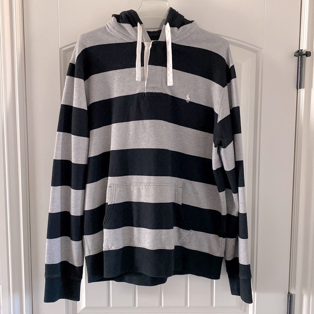 Polo Ralph Lauren Button Collar Pull-over Sweatshirt Hoodie Size XL